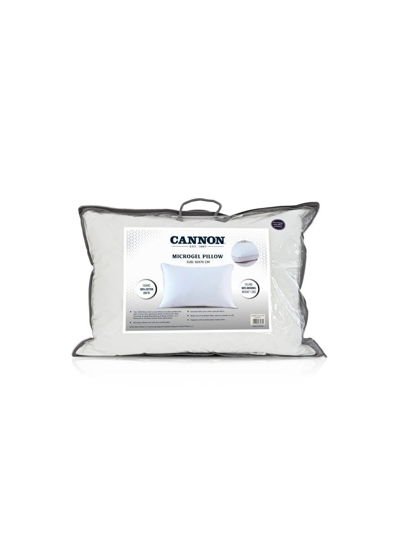 Cannon وسادة كانون ميكروجيل فائقة النعومة والدعم، قابلة للتنفس، جودة فندقية (وسادة 50x70 سم) - Image 1